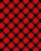 Bold Red Diamond Overlapping Abstract Rug