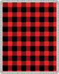 Crimson Black Gingham Checkered Cloth Rug