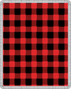 Crimson Black Gingham Checkered Cloth Rug