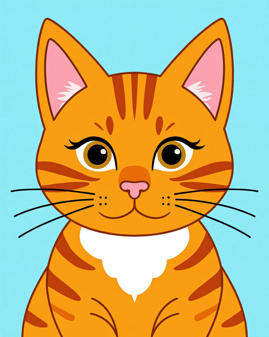 Cute Orange Tabby Cat Face Rug