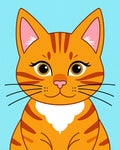 Cute Orange Tabby Cat Face Rug
