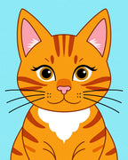 Cute Orange Tabby Cat Face Rug
