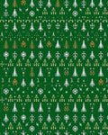 Holiday Forest Trees Christmas Green Gold Rug