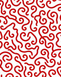Bold Red Swirls Abstract Rug