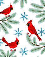 Crimson Cardinal Winter Snowflake Collection Rug