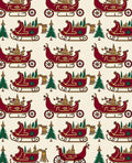 Crimson Sleigh Meadow Trees Garland Rug