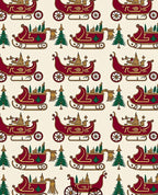 Crimson Sleigh Meadow Trees Garland Rug