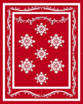 Crimson and White Winter Bloom Rug