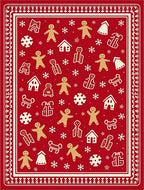 Whimsical Gingerbread and Snowflakes Collage Rug