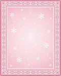 Pink Snowflake Bordered Winter Fantasy Rug