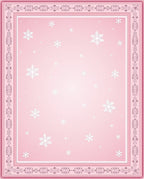 Pink Snowflake Bordered Winter Fantasy Rug