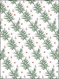 Green Leaf Branch Red Dot Arrangement Rug