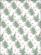 Green Leaf Branch Red Dot Arrangement Rug