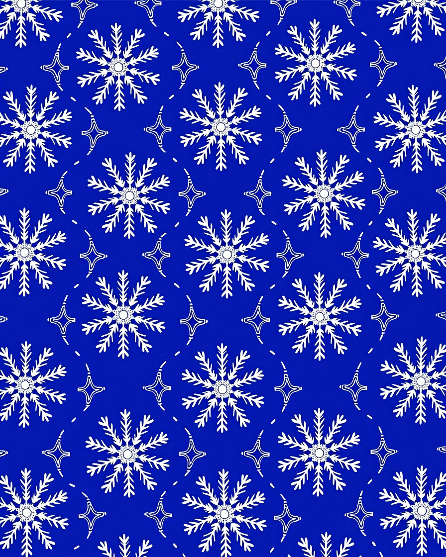 White Snowflake Winter Blue Rug