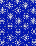 White Snowflake Winter Blue Rug
