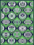 Emerald Navy Oval Emblem Medallion Rug