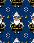 Whimsical Blue Santa Claus Snowflakes Rug