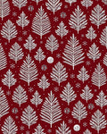Crimson White Evergreen Snowflake Collection Rug