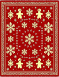 Red Gingerbread Snowflake Festive Rug
