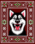 Crimson Husky Floral Medallion Border Rug