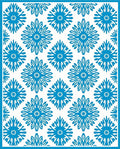 Bright Blue Floral Diamond Repeat Rug