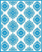 Bright Blue Floral Diamond Repeat Rug