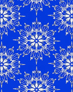 Bold Blue White Starburst Mandala Rug