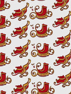 Vintage Red Gold Sleigh Holiday Repeat Rug