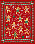 Festive Red Gingerbread Man Holiday Rug