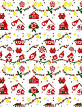 Festive Red Green Starry Gingerbread House Rug