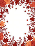 Crimson Copper Falling Leaf Border Rug