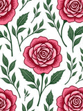 Whimsical Pink Roses Botanical Garden Rug