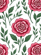 Whimsical Pink Roses Botanical Garden Rug