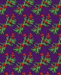 Crimson Berry Evergreen Sprig Accents Rug