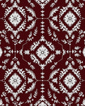 Deep Maroon Floral Medallion Repeat Rug