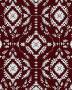 Deep Maroon Floral Medallion Repeat Rug