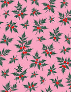Pink Green Red Berry Foliage Rug