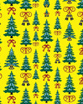 Green Christmas Trees Red Bows Bells Rug