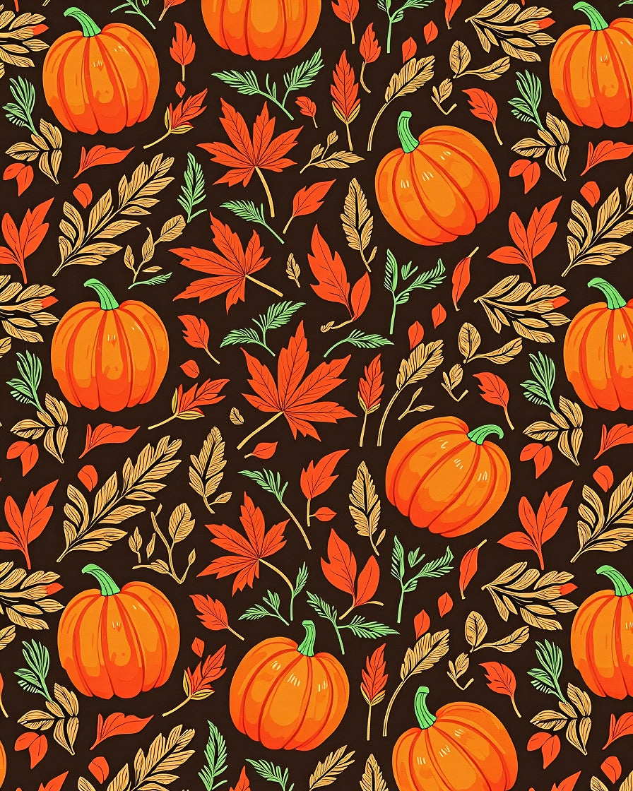 Vibrant Orange Pumpkin Autumn Foliage Rug