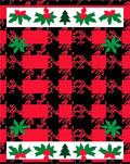 Red Black Plaid Holly Forest Rug