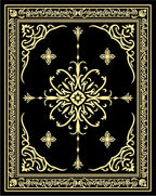 Black Yellow Vintage Floral Medallion Rug