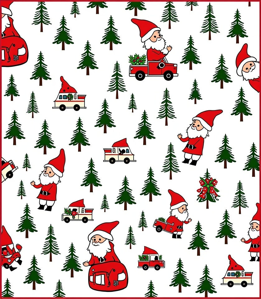 Merry Santa Claus Christmas Trees Rug