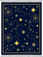 Golden Constellations Deep Night Rug