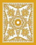 Golden Sunburst Floral Medallion Rug