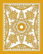 Golden Sunburst Floral Medallion Rug