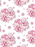 Sweet Pink Floral Character Collage Rug