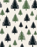 Forest Green Pine Silhouette Arrangement Rug
