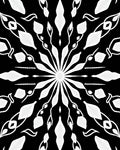 Monochromatic White Symmetric Floral Inlay Rug