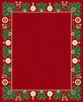 Red Pine Garland Ornament Border Rug