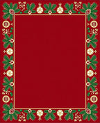 Red Pine Garland Ornament Border Rug